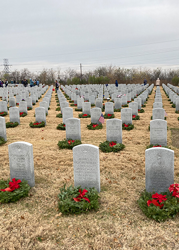 Cemetary with Wreaths - Military Order of the World Wars, North Texas Chapter